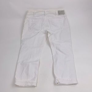 Silver Jeans Boyfriend White Denim Crop Stretch Distressed Size 30 New NWOT
